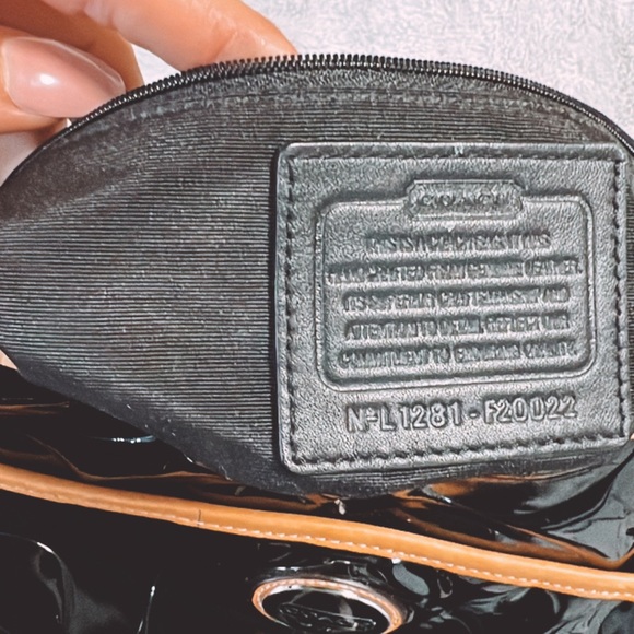 Coach embossed signature logo patent leather Peyton tote. - Picture 2 of 5